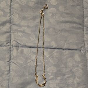 Gold-Tone Horseshoe Pendant Necklace - Women Jewelry